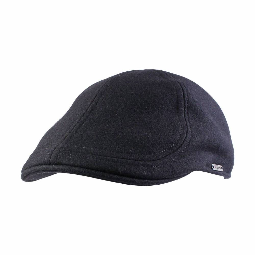 NEW WIGENS men's melton wool pub cap in black